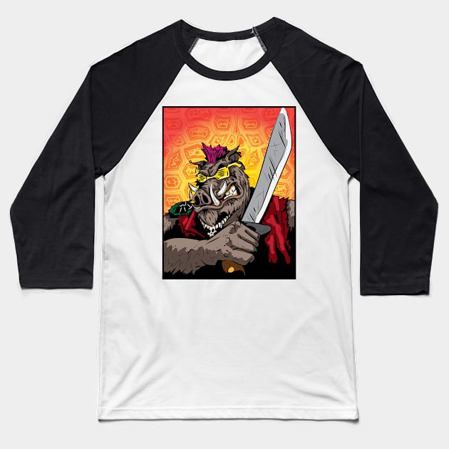 razor wielding razorback Baseball T-Shirt by Qspark